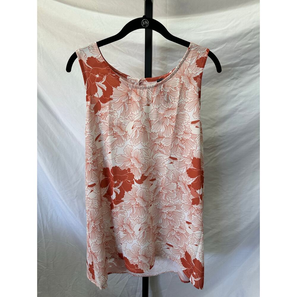 Agnes & Dora NWT Sz S Drape Tank Floral Orange Boho Blouse Prairie Festival - Picture 2 of 5